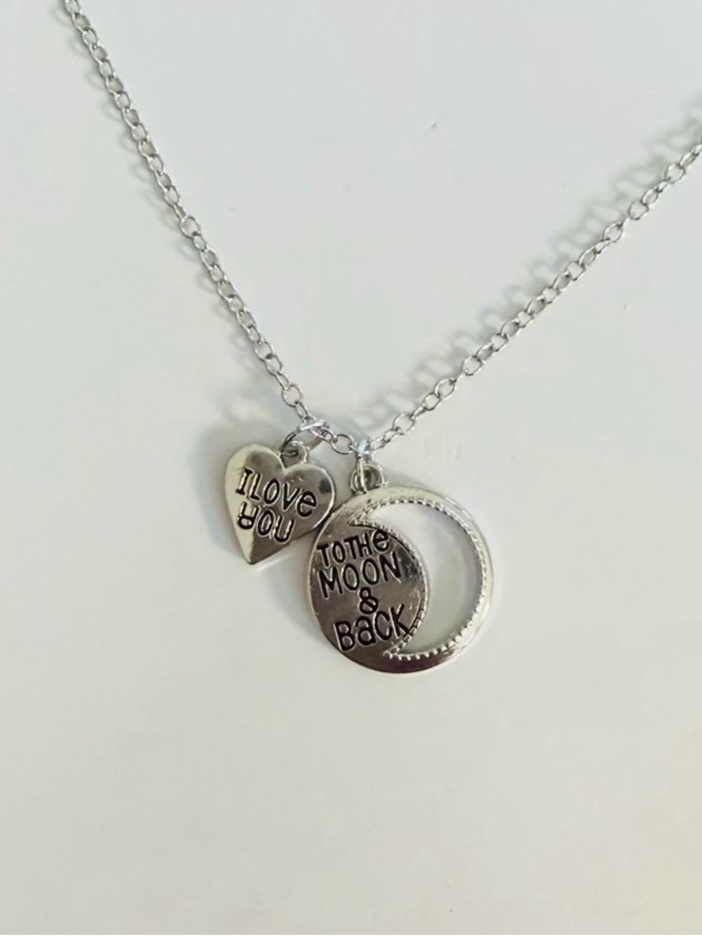 Silver "I Love You to the Moon and Back" Pendant Necklace